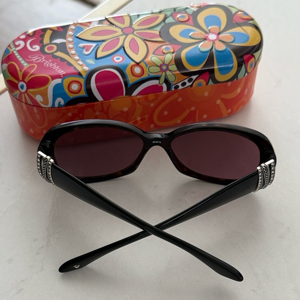 Brighton Black Sunglasses with Colorful Floral Case